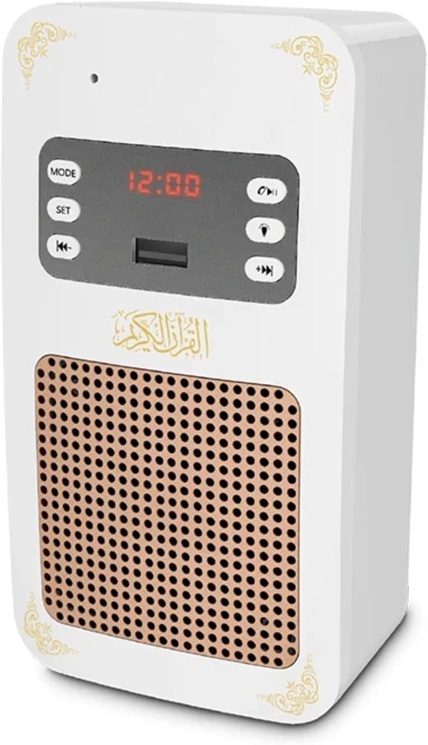 سماعة ذكية لتشغيل القرآن الكريم بصوت واضح – بلوتوث + تحكم عن بُعد + إضاءة LED