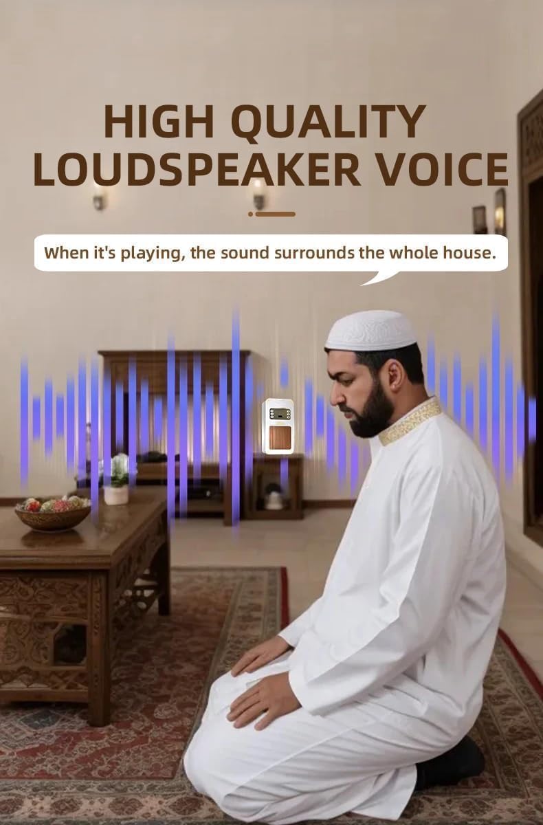 سماعة ذكية لتشغيل القرآن الكريم بصوت واضح – بلوتوث + تحكم عن بُعد + إضاءة LED